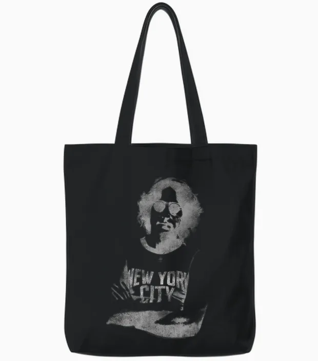 Offizielles John Lennon Nyc Rock Musik Band 60s Tote Bags in Black