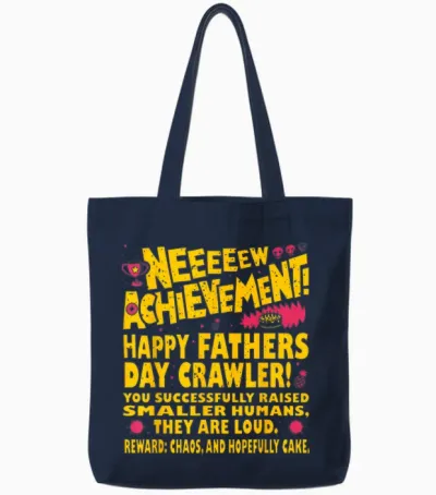 Happy Fathers Day Crawler New Achievement Gamer Dad Usa Tote Bags - Navy