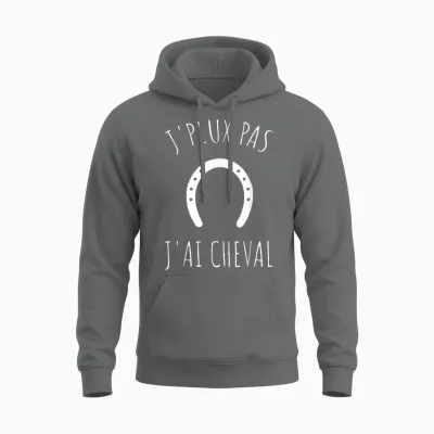 Je Peux Pas J'ai Cheval Humour T-Shirt, Black, S Unisex Hoodie - Graphite Heather