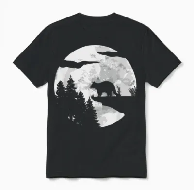 Waschbären Vollmond - Lustiger Waschbär Unisex T-Shirt - Black