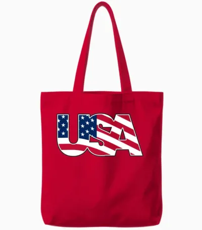 Flag Wave Usa Logo Tote Bags - Red