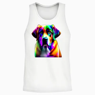 Dog Chien Unisex Tank Top - White
