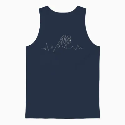 Dog-Breed Shih-Tzu Dog-Moms Dog-Dad Heartbeat Dog Unisex Tank Top - Navy