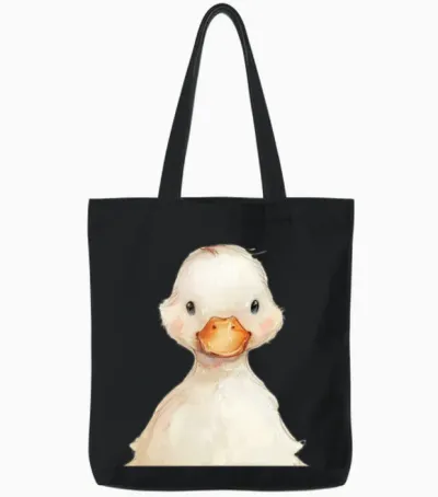 Funny Duck Tote Bags - Black