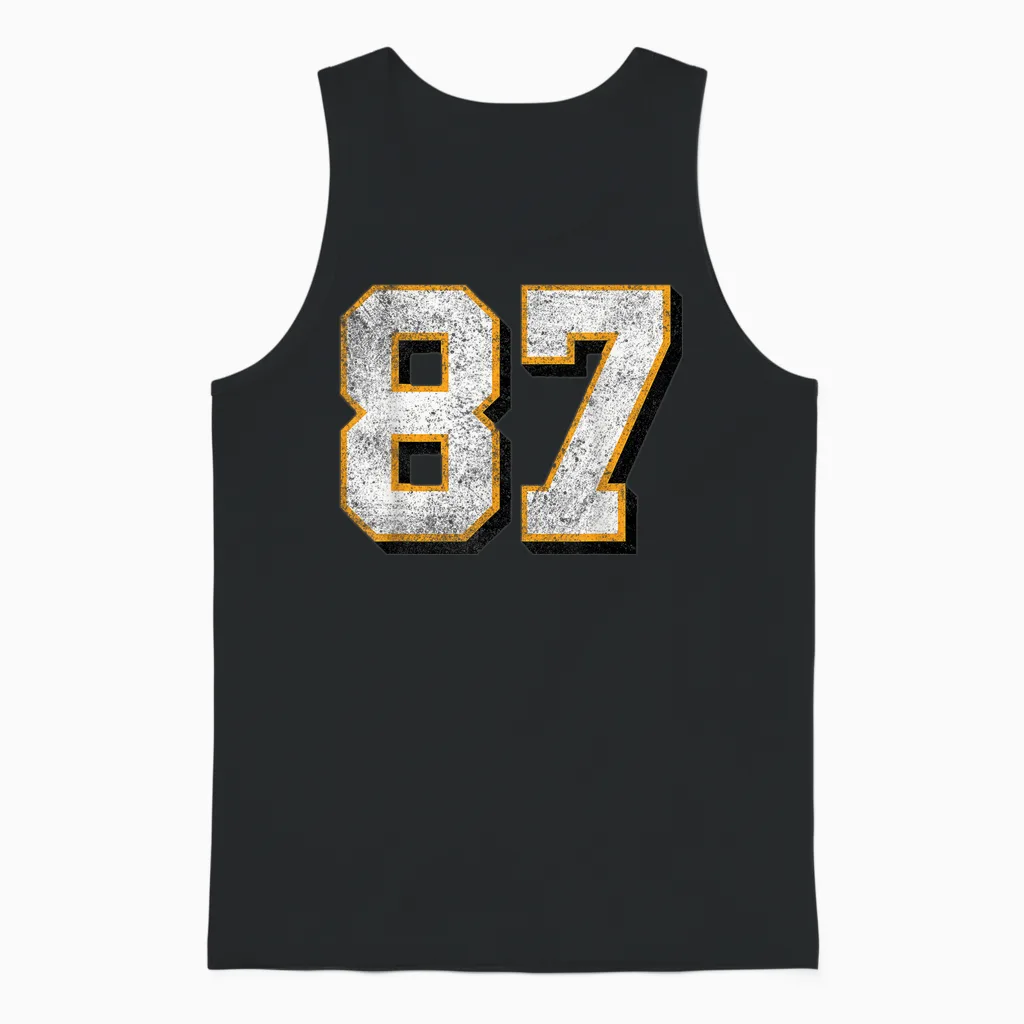 In My Number 87 Era Vintage Retro Unisex Tank Top in Black