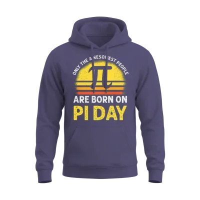 Born on Pi Day Birthday Decorations Happy 14 March Unisex Hoodie - Heather Sport Dark Navy