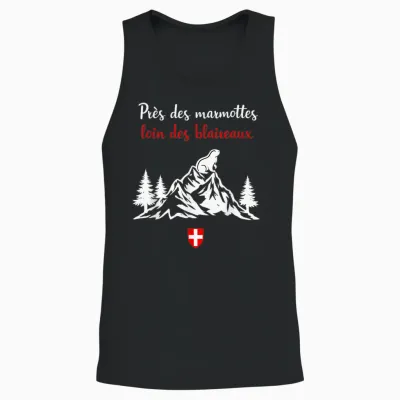 Gift Groundhog Humor Near Marmots Away Badgers Unisex Tank Top - Black