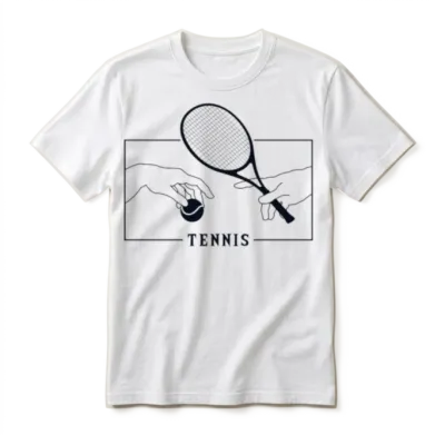 Michelangelo Creation of Adam Tennis Lover Player Unisex T-Shirt - White