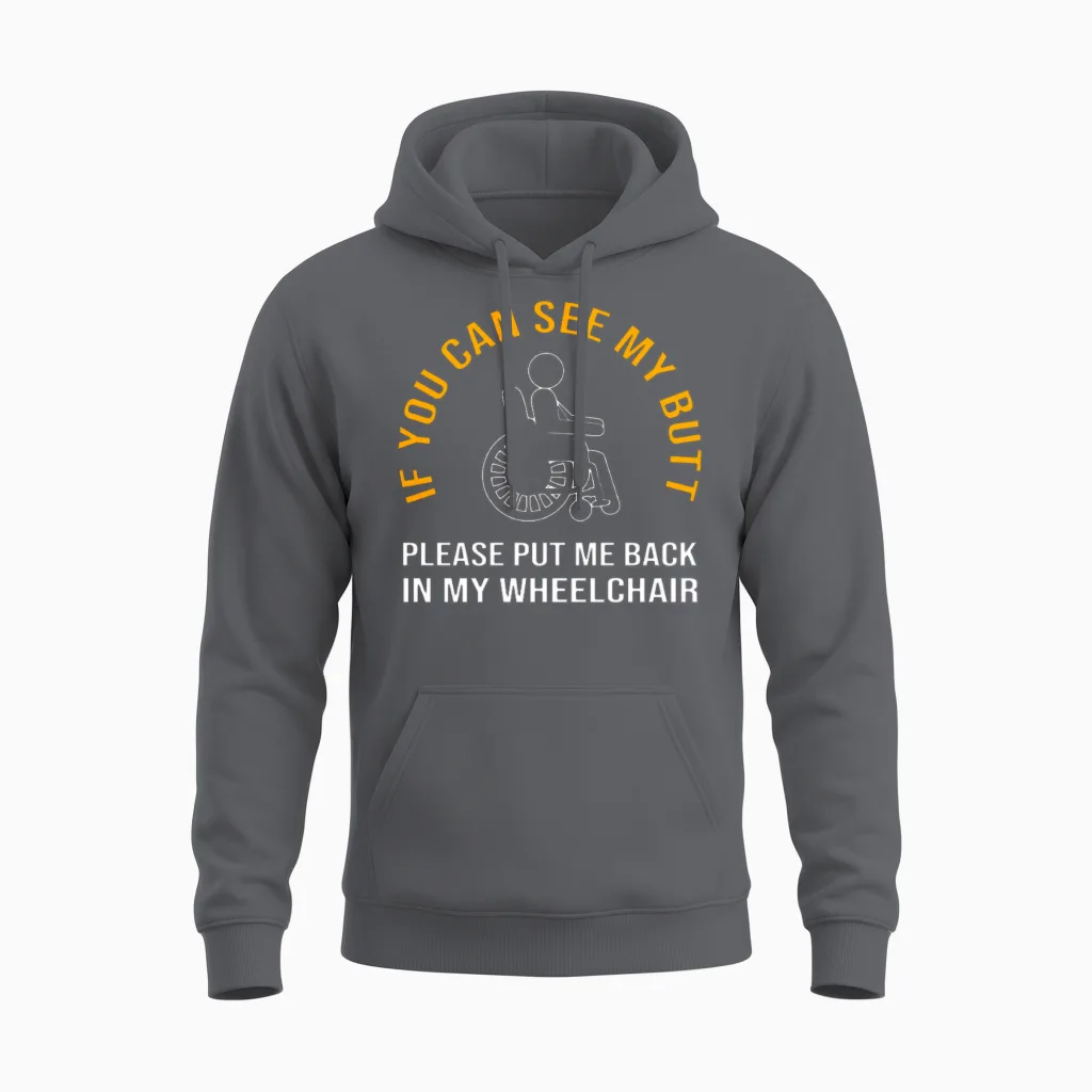 Wheelchair Bound Disability Handicap Unisex Hoodie in Charcoal