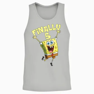 Mademark X Spongebob Squarepants - Kids Original Spongebob Square Pants - 5th Birthday. Finally 5. Unisex Tank Top - Ash