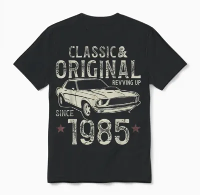 40th Birthday 1985 Classic Car Unisex T-Shirt - Black