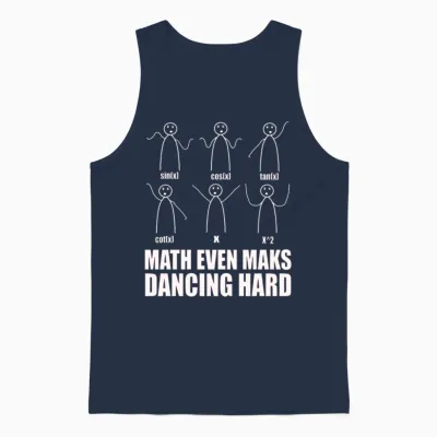 Funny Math Dancing Unisex Tank Top - Navy