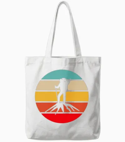 Hiking Retro Tote Bags - White