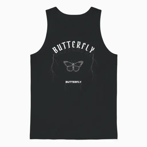 Butterfly Unisex Tank Top in Black