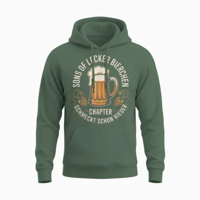 Sons of Lecker Bierchen Chapter Schmeckt Schon Wieder Unisex Hoodie - Military Green