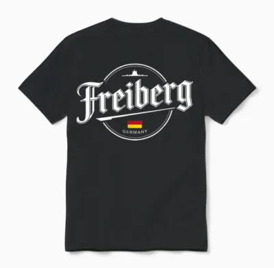 Freiberg Germany City Travel Vintage Style Unisex T-Shirt - Black