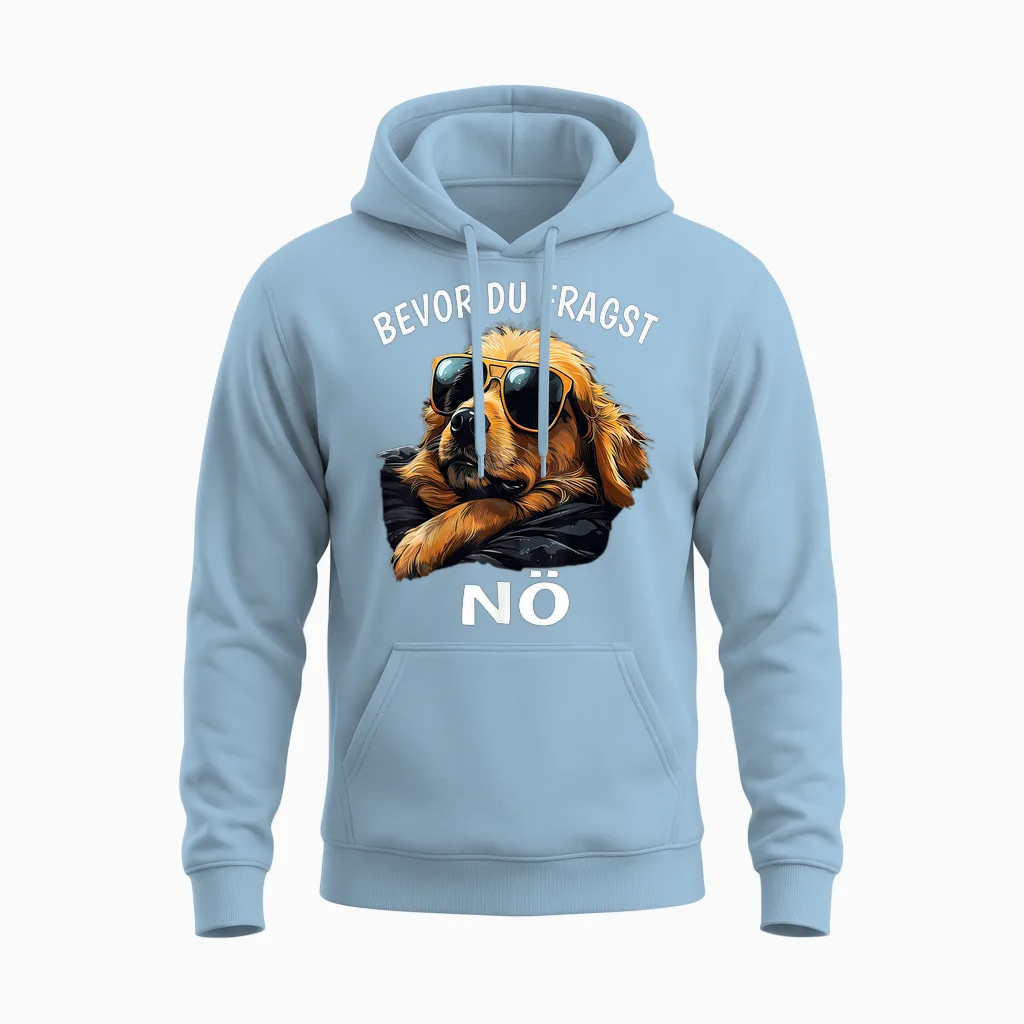 Bevor Du Fragst - Nö Lustiges Sarkasmus Hunde Kaffee Unisex Hoodie in Light Blue
