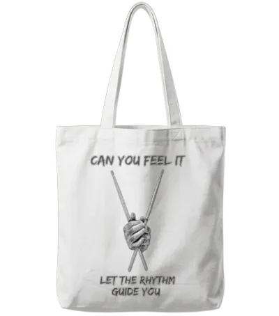 Feel the Rhythm Tote Bags - White