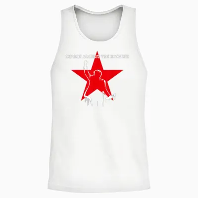 Bernie Sanders 2020 Against the Machine T-Shirt, Black Unisex Tank Top - White
