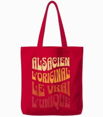 Alsatian the Original the True the Unique Gift Idea Alsace T-Shirt, Black, S Tote Bags - Red