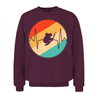 Koala Bear Retro Heartbeat Unisex Sweatshirt - Maroon