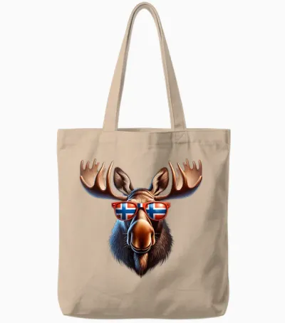 Norwegen-Elch, Lustiges Touristen-Reise-Souvenir Tote Bags - Natural
