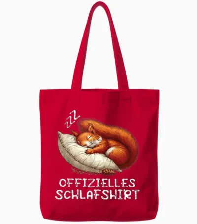 Official Sleep Shirt Squirrel Squirrel Fan Rodent T-Shirt, Black Tote Bags - Red