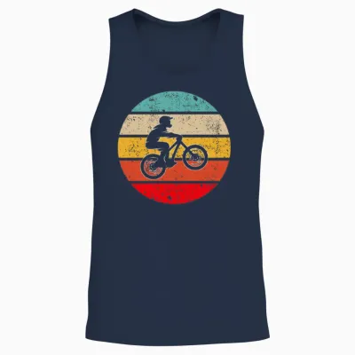 Mountainbike Retro Unisex Tank Top - Navy