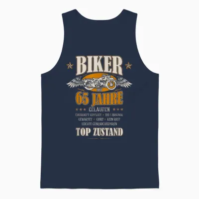 65. Geburtstag Biker Motorrad Mann Geschenk Lustig Unisex Tank Top - Navy