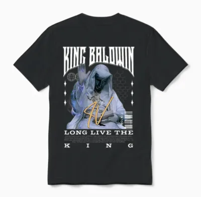 Backprint King Baldwin Iv T-Shirt, Black Unisex T-Shirt - Black