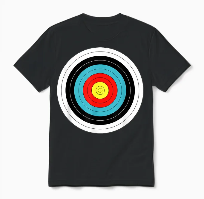Zielscheibe Für Bogenschiessen Mit Pfeil Und Bogen Unisex T-Shirt in Black