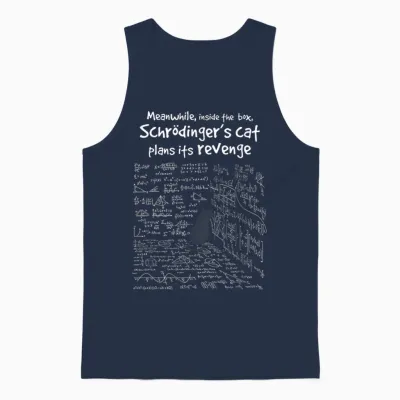 In Der Zwischenzeit Plans Schrödinger's Cat Her Revenge T-Shirt, Black Unisex Tank Top - Navy