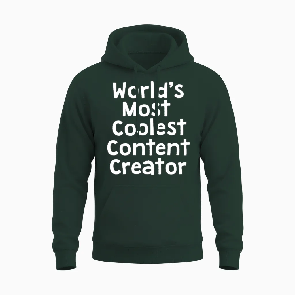 World's Coolest Content Creator Unisex Hoodie in Forest