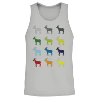 Neon Pop Art Retro Goat Animal Gift Idea Unisex Tank Top - Ash – 2