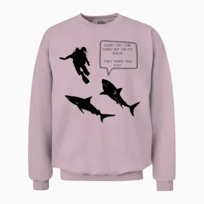 Funny Scuba Diving with Sharks T-Shirt Gift Unisex Sweatshirt - Light Pink
