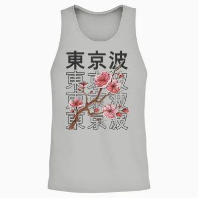 Cherry Blossom Japanischer Sakura-Baum Japan Aesthetic Anime Unisex Tank Top - Ash