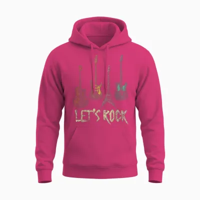 Lets Rock Rock N Roll Guitar Retro Gift Men Women Unisex Hoodie - Heliconia