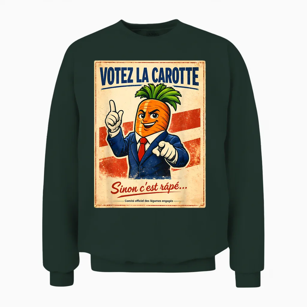 Vote the Carrot β Political Humor Vintage Retro Unisex Sweatshirt in Forest