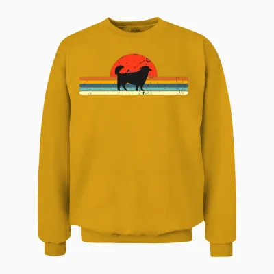 Vintage Dog Retro Sunset Unisex Sweatshirt - Gold