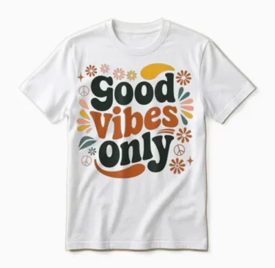 Good Vibes Only – Retro Boho Spirit Unisex T-Shirt - White