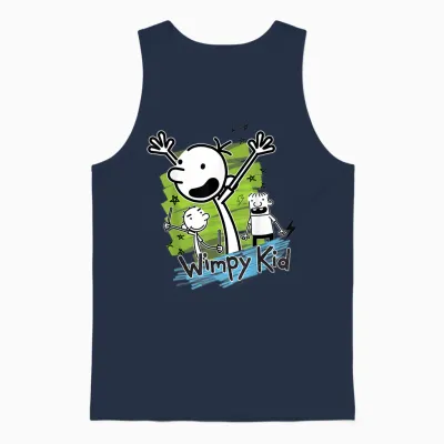 Diary of a Wimpy Kid Greg Heffley Cartoon Stick Characters Unisex Tank Top - Navy