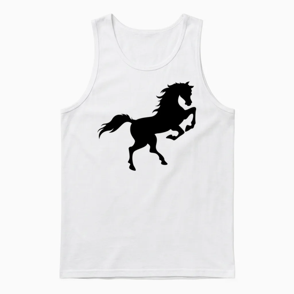 Horse, Wild Horse, Horse Owner, Rodeo, Wild Unisex Tank Top in White