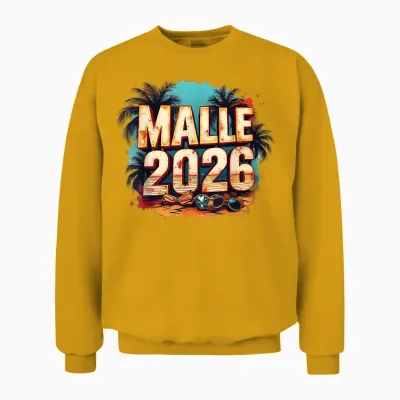 Malle 2026 | Mallorca Party Holiday Design for All Holidaymakers Unisex Sweatshirt - Gold