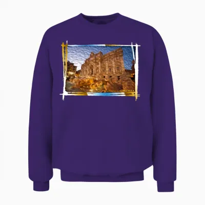 Trevi Fountain in Rome - Souvenir Rome Unisex Sweatshirt - Purple