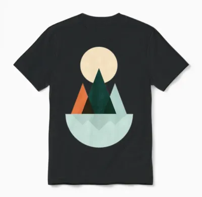 Minimalist Landscape Unisex T-Shirt - Black