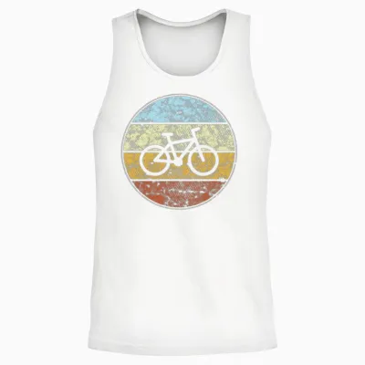 Cycling Retro Unisex Tank Top - White
