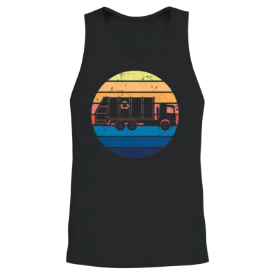 Garbage Truck Vintage Recycling Garbage Vehicles Unisex Tank Top - Black