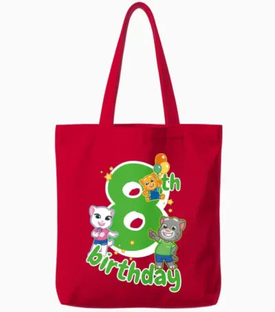Talking Tom & Friends 8th Birthday Tote Bags - Red