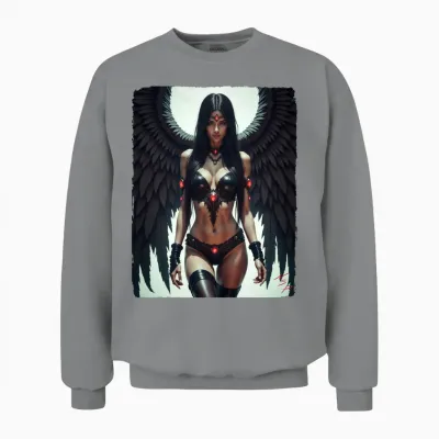 Sexy Angel Girl Over T-Shirt – Fallen Angel Bikini Pinup Girl Unisex Sweatshirt - Sport Grey