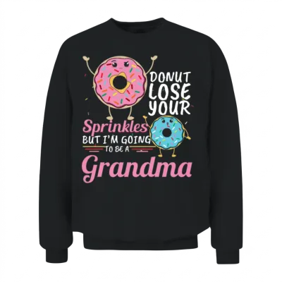 Donut Sprinkles Grandma Gender Reveal Pregnancy Unisex Sweatshirt - Black